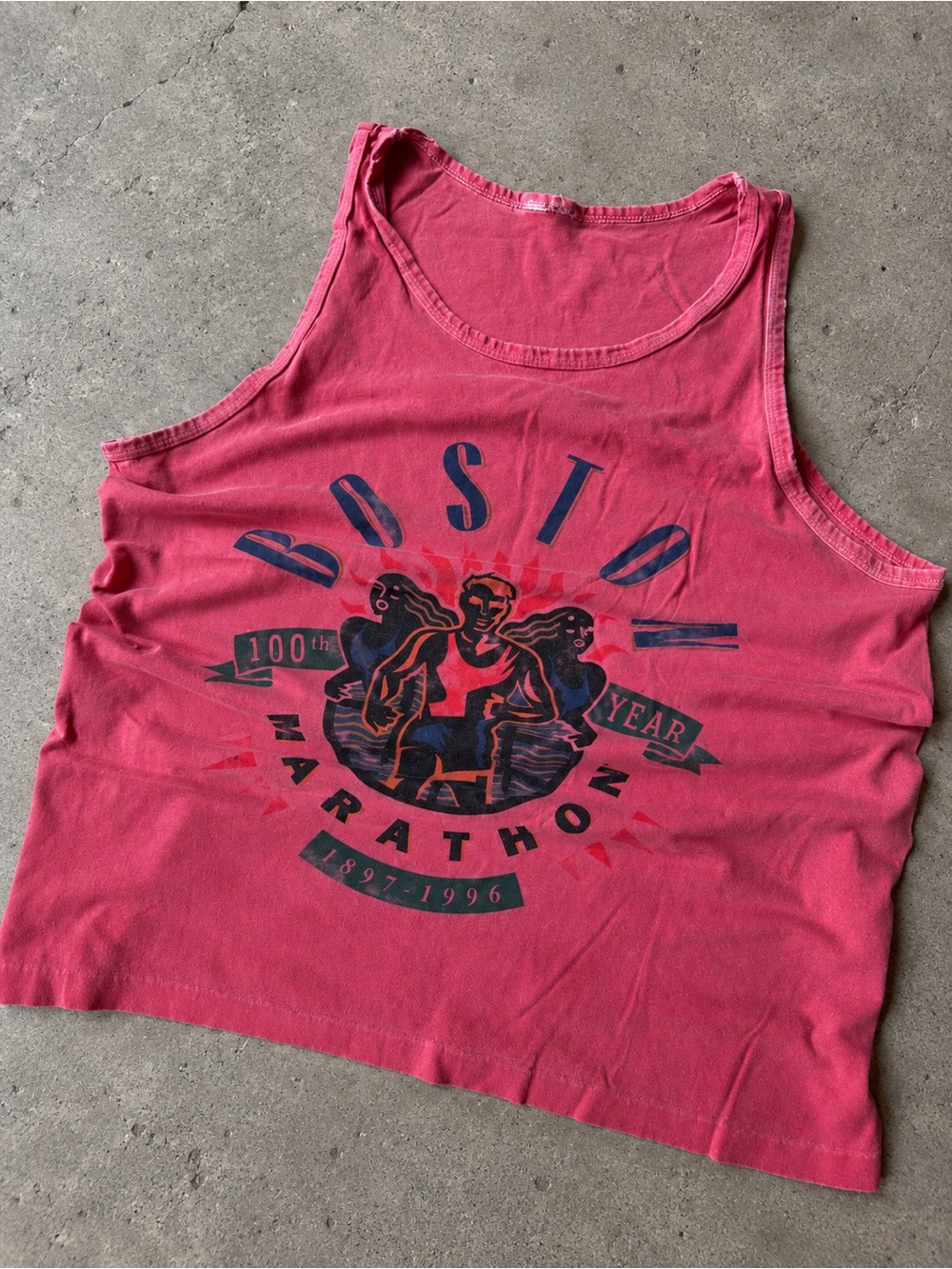 Boston Marathon Men’s Vintage Red Tank Top